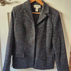 Women's Alfani sz 10 black & turquoise blue blazer